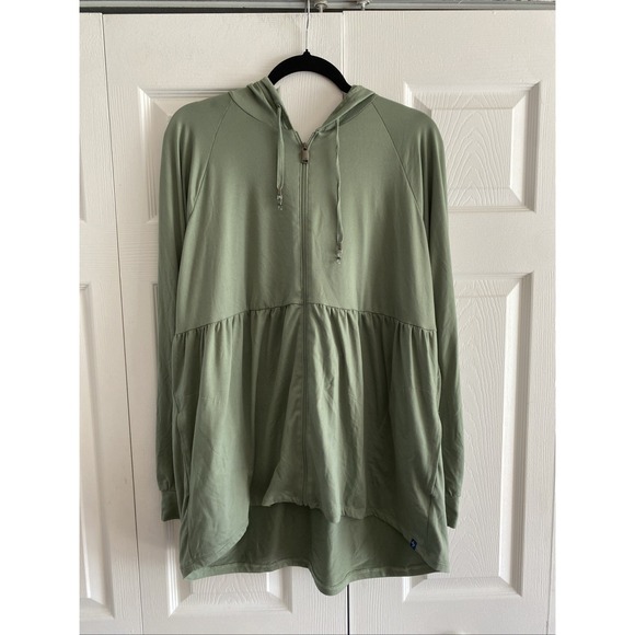 lug Jackets & Blazers - LUG Womens Large Shimmy Green Full Zip Tiered Jacket Hooded Camp Gorpcore On Go